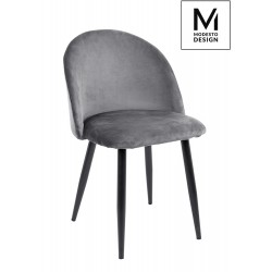 MODESTO krzesło NICOLE szare - welur, metal