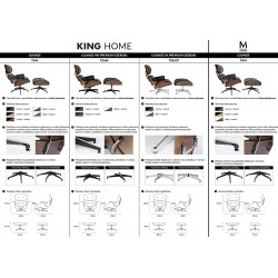 Fotel LOUNGE HM biały / orzech z podnóżkiem biały