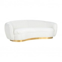 RICHMOND sofa WAYLON BOUCLE - biała, podstawa złota