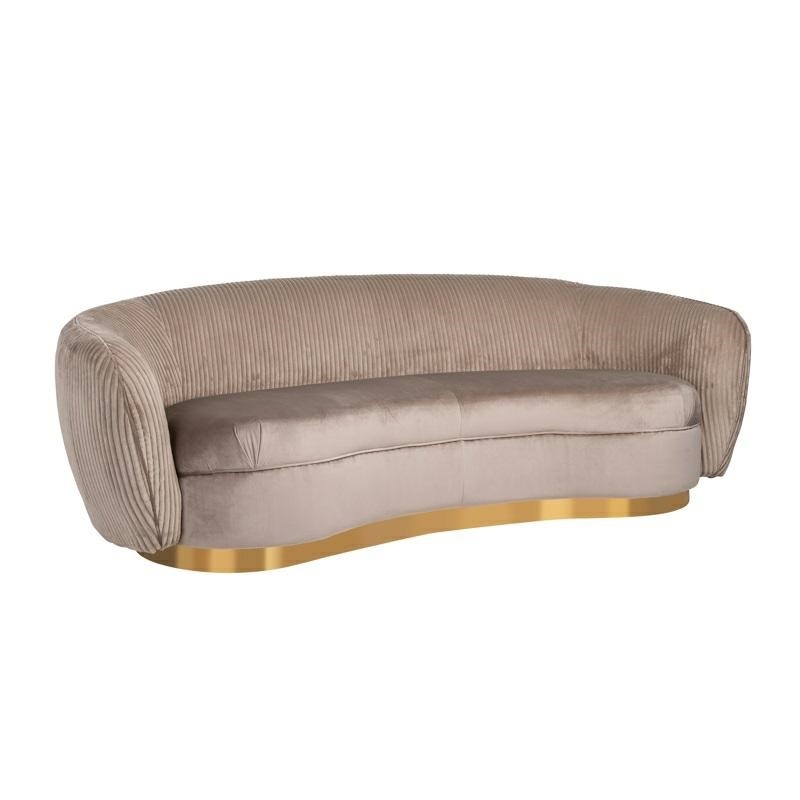 RICHMOND sofa WAYLON NOUGAT - welur, podstawa złota