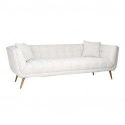 RICHMOND sofa HUXLEY BOUCLE - biała, szczotkowane złoto