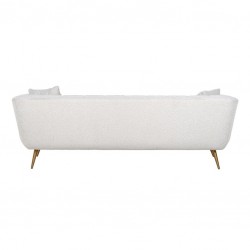 RICHMOND sofa HUXLEY BOUCLE - biała, szczotkowane złoto