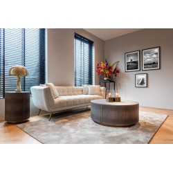 RICHMOND sofa HUXLEY BOUCLE - biała, szczotkowane złoto