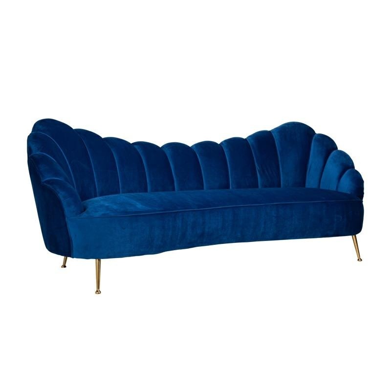 RICHMOND sofa COSETTE BLUE - welur, podstawa złota