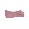 RICHMOND sofa COSETTE PINK - welur, podstawa złota