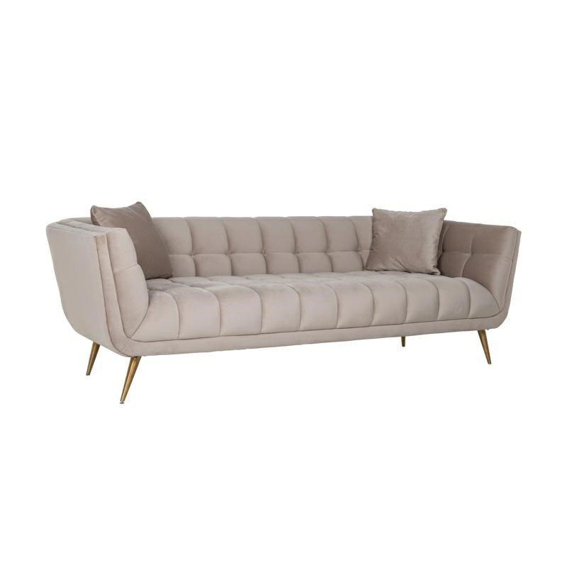 RICHMOND sofa HUXLEY KHAKI - welur, szczotkowane złoto