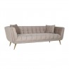 RICHMOND sofa HUXLEY KHAKI - welur, szczotkowane złoto