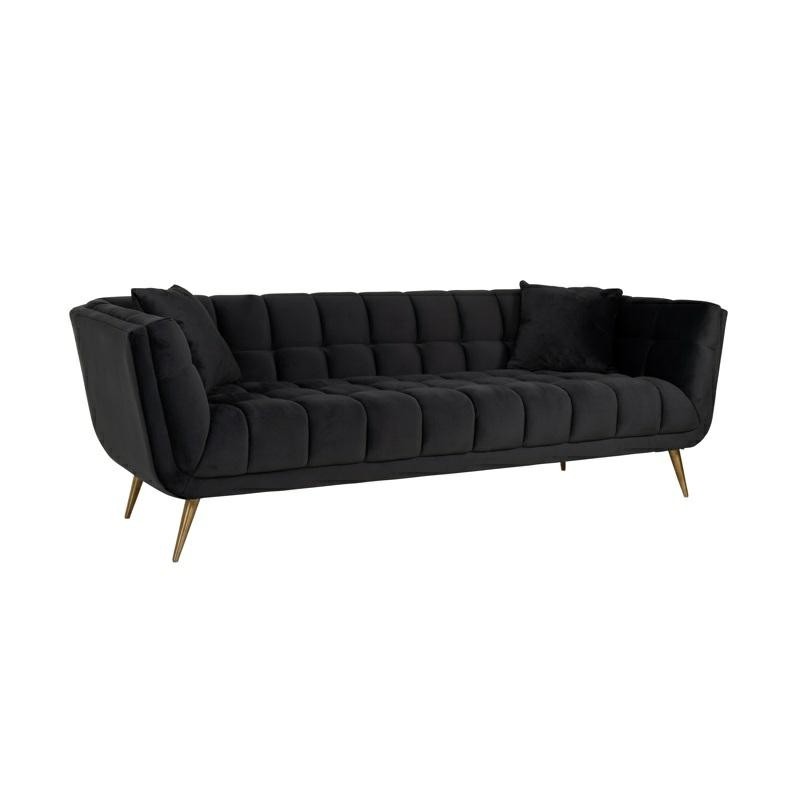 RICHMOND sofa HUXLEY ANTRACIET - welur, szczotkowane złoto