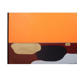 KARE obraz ABSTRACT SHAPES ORANGE 73x143 cm