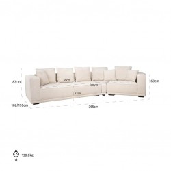 RICHMOND sofa czteroosobowa LUSSO beżowa