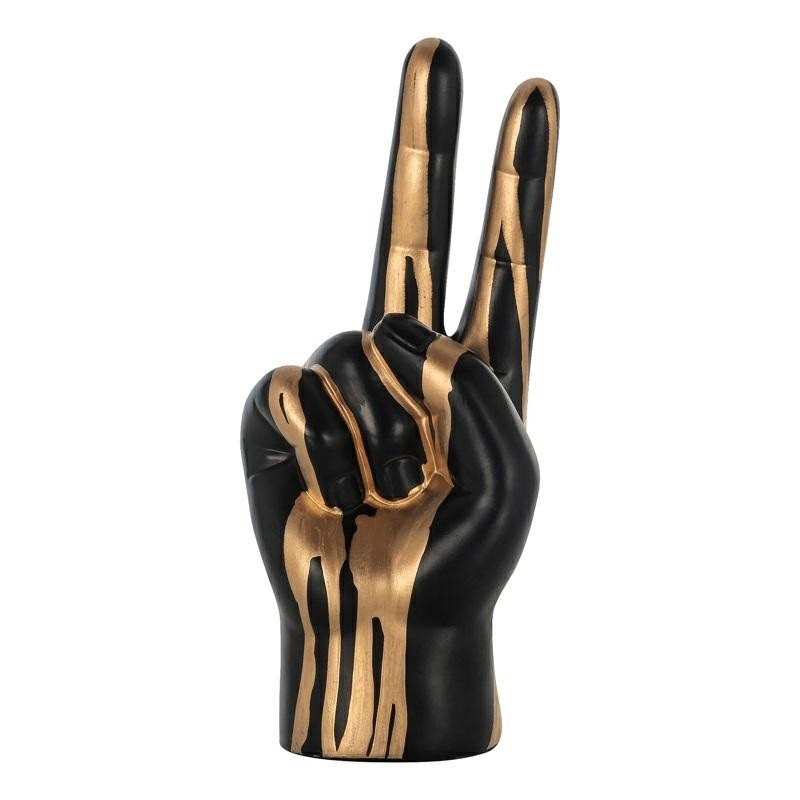 RICHMOND dekoracja HAND PEACE             czarno-złota