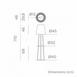 NEW GARDEN lampa podłogowa OKINAWA 170  SOLAR & BATTERY