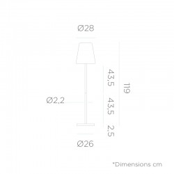 NEW GARDEN lampa podłogowa LOLA SLIM 120 SOLAR & BATTERY rose gold