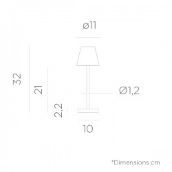 NEW GARDEN lampa stołowa LOLA SLIM 30 BATTERY rose gold