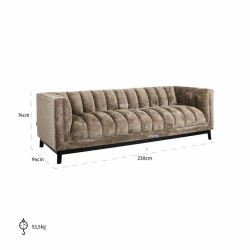 RICHMOND sofa BEAUDY brązowa -            trudnopalna