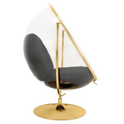 Fotel BUBBLE STAND 2 GOLD VELVET poduszka czarna