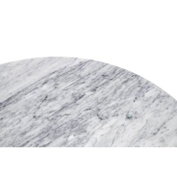 Stół TULIP MARBLE 120 CARRARA biały - blat okrągły marmurowy, metal