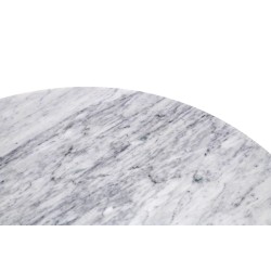 Stół TULIP MARBLE 90 CARRARA biały - blat okrągły marmurowy, metal