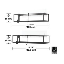 UMBRA zestaw 2 półek prysznicowych        CUBIKO czarny